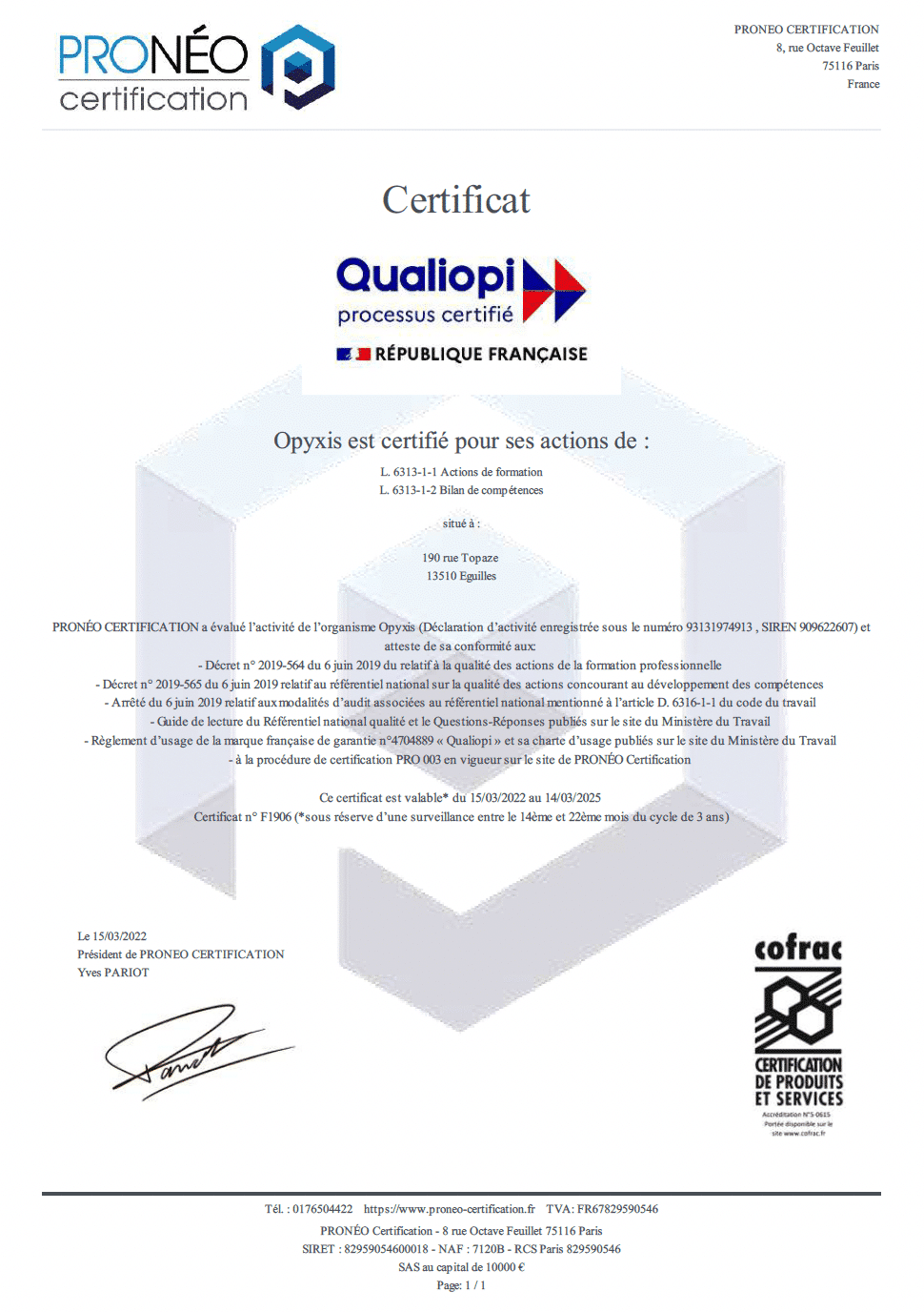 Certification Qualiopi